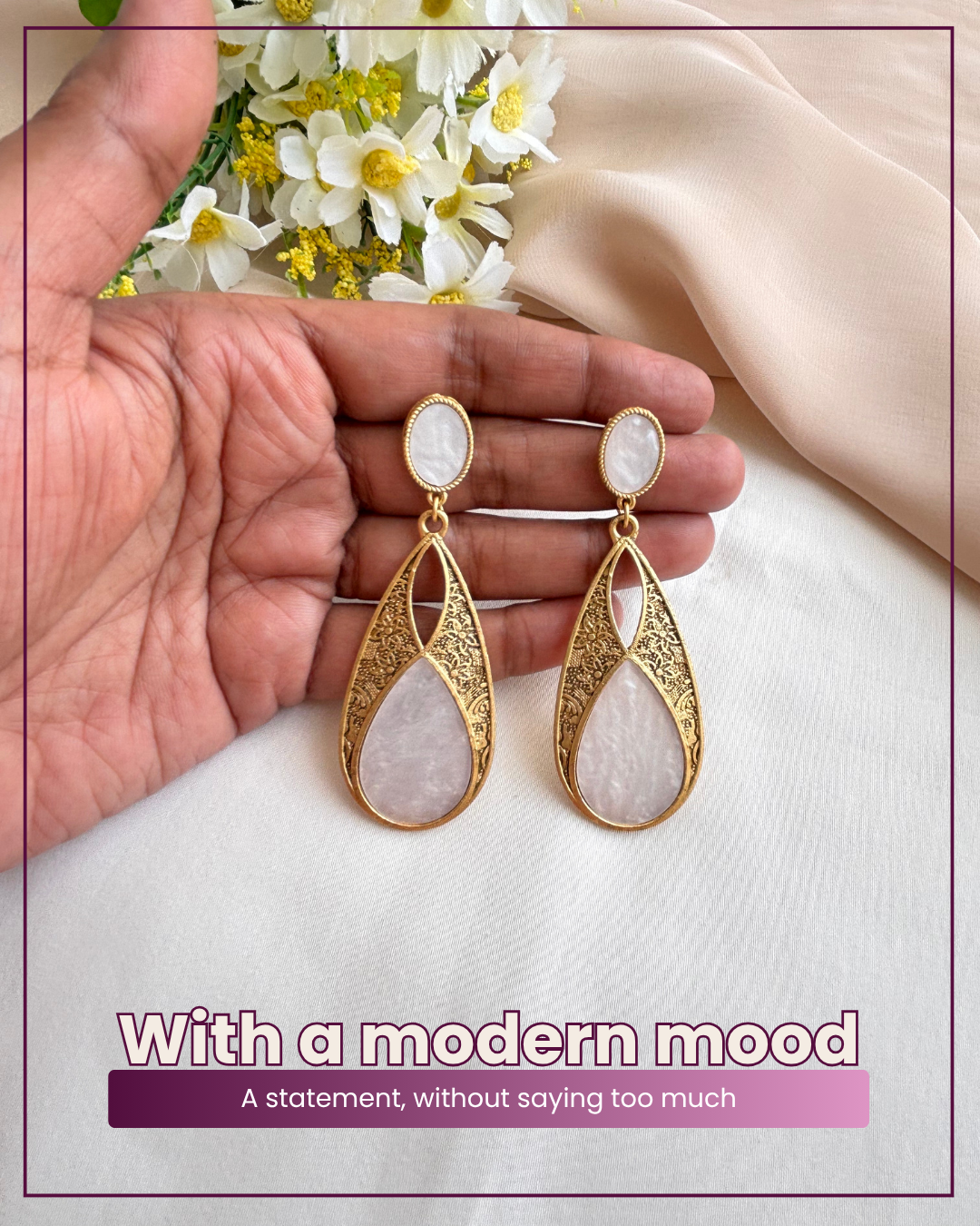 Nedya : Brass Earrings