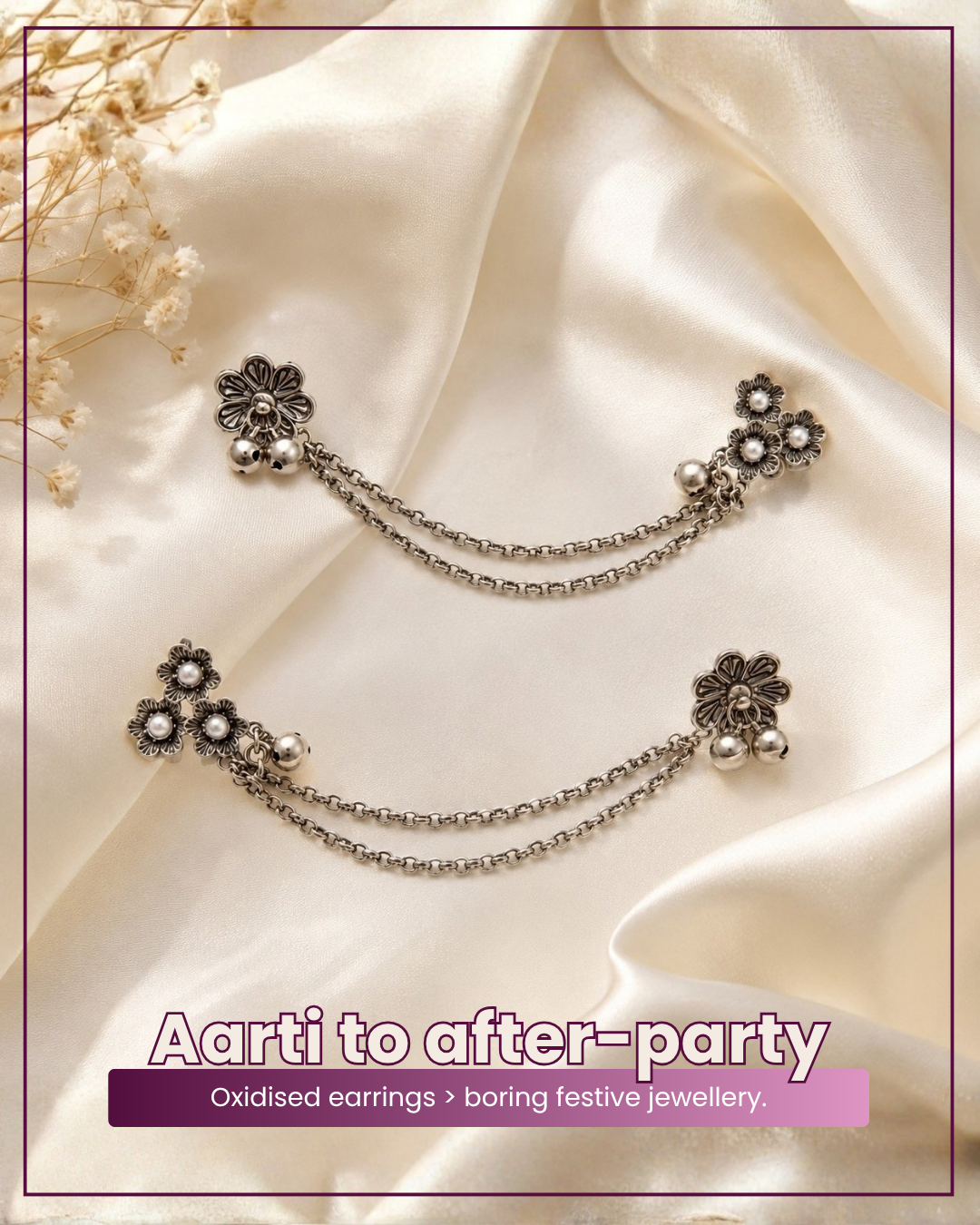 Rani : Oxidised Earrings