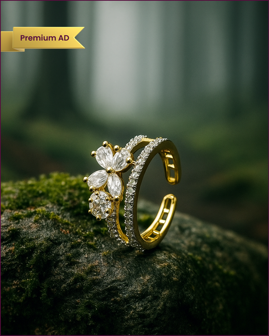 Ouma : Gold Plated Adjustable AD Ring