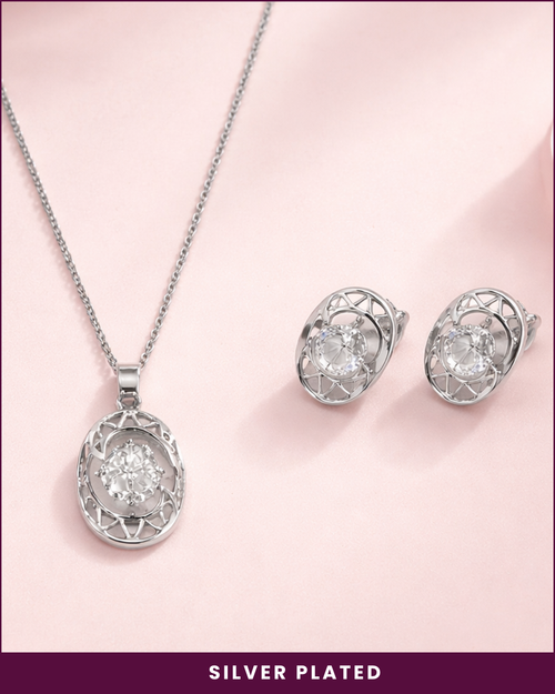 Mirea : Silver Plated Pendant Set