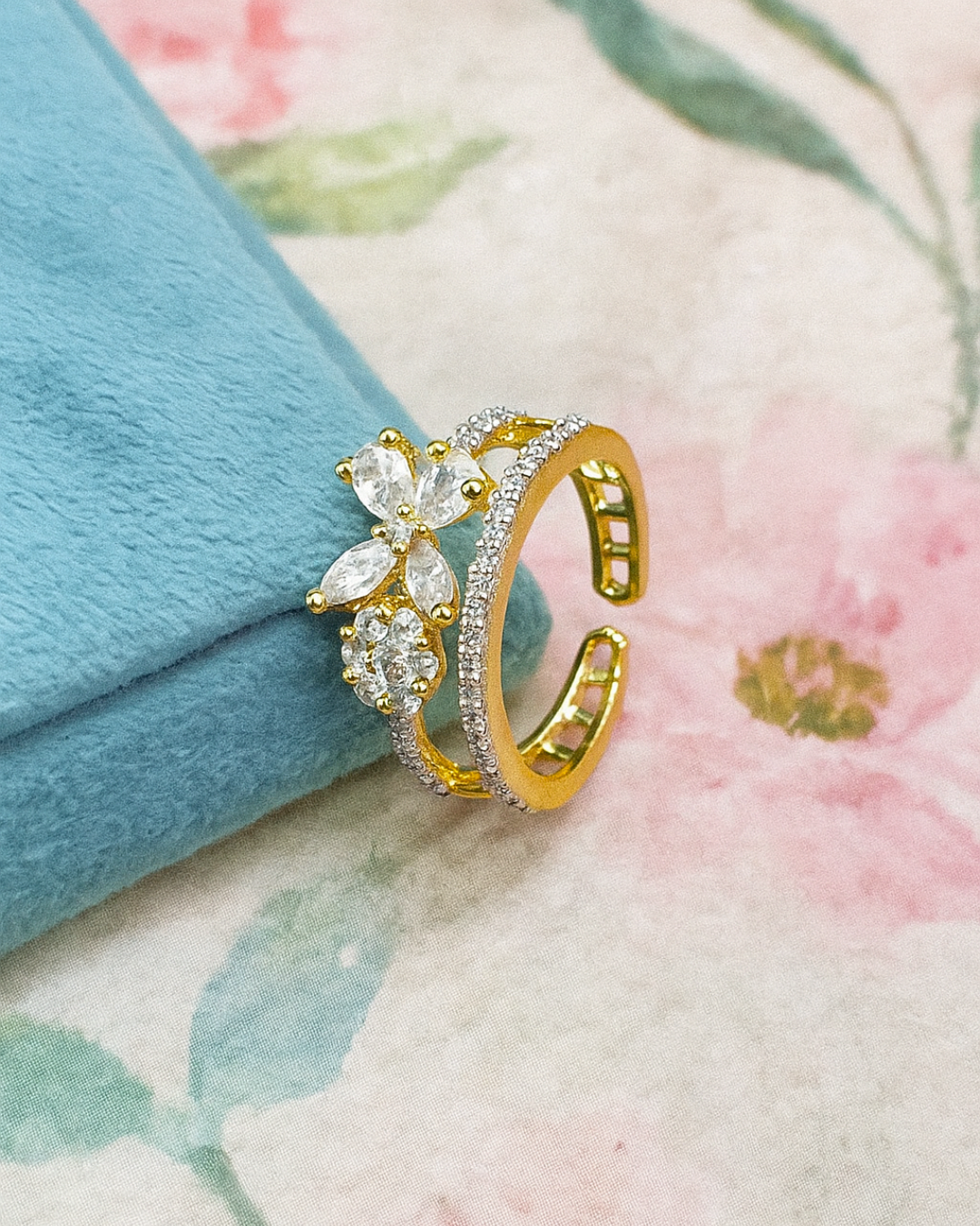 Ouma : Gold Plated Adjustable AD Ring
