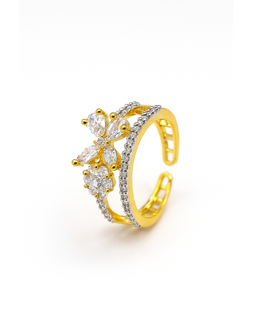 Ouma : Gold Plated Adjustable AD Ring