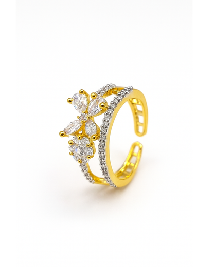 Ouma : Gold Plated Adjustable AD Ring