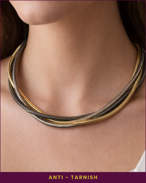 Naila :  Anti Tarnish Twisted Necklace