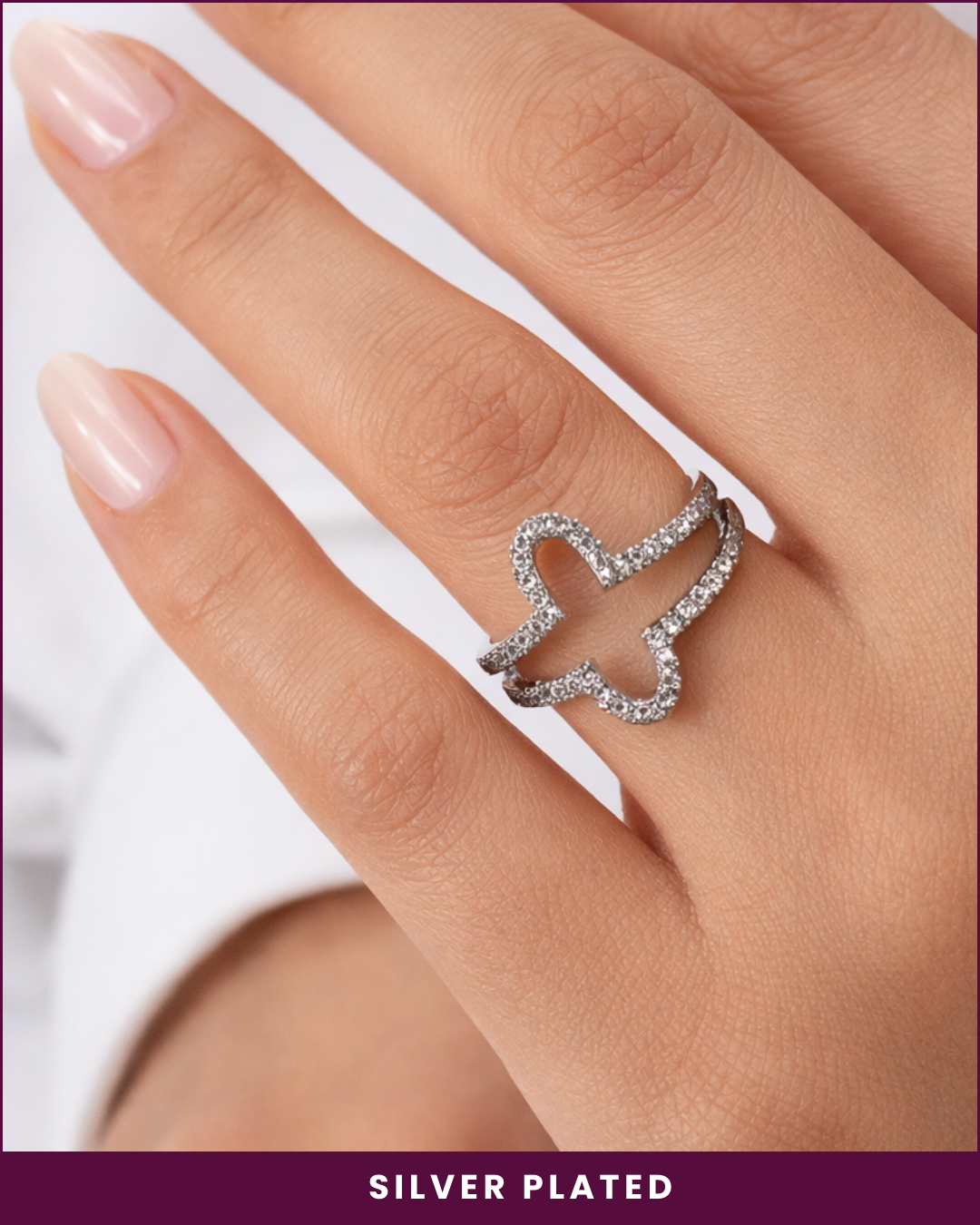 Ziu: Silver Plated Adjustable Ring