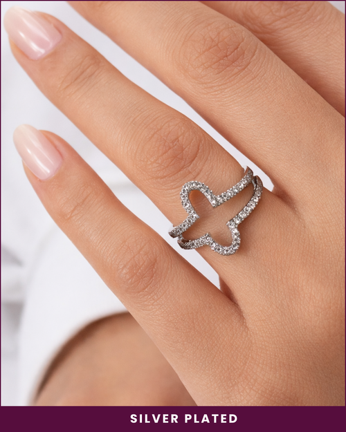 Ziu: Silver Plated Adjustable Ring