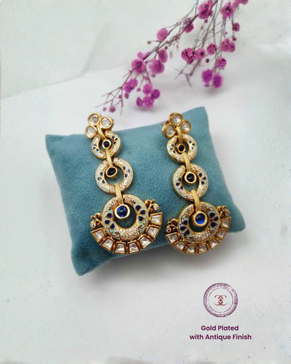 Ruya : Gold Plated Meenakari Earrings