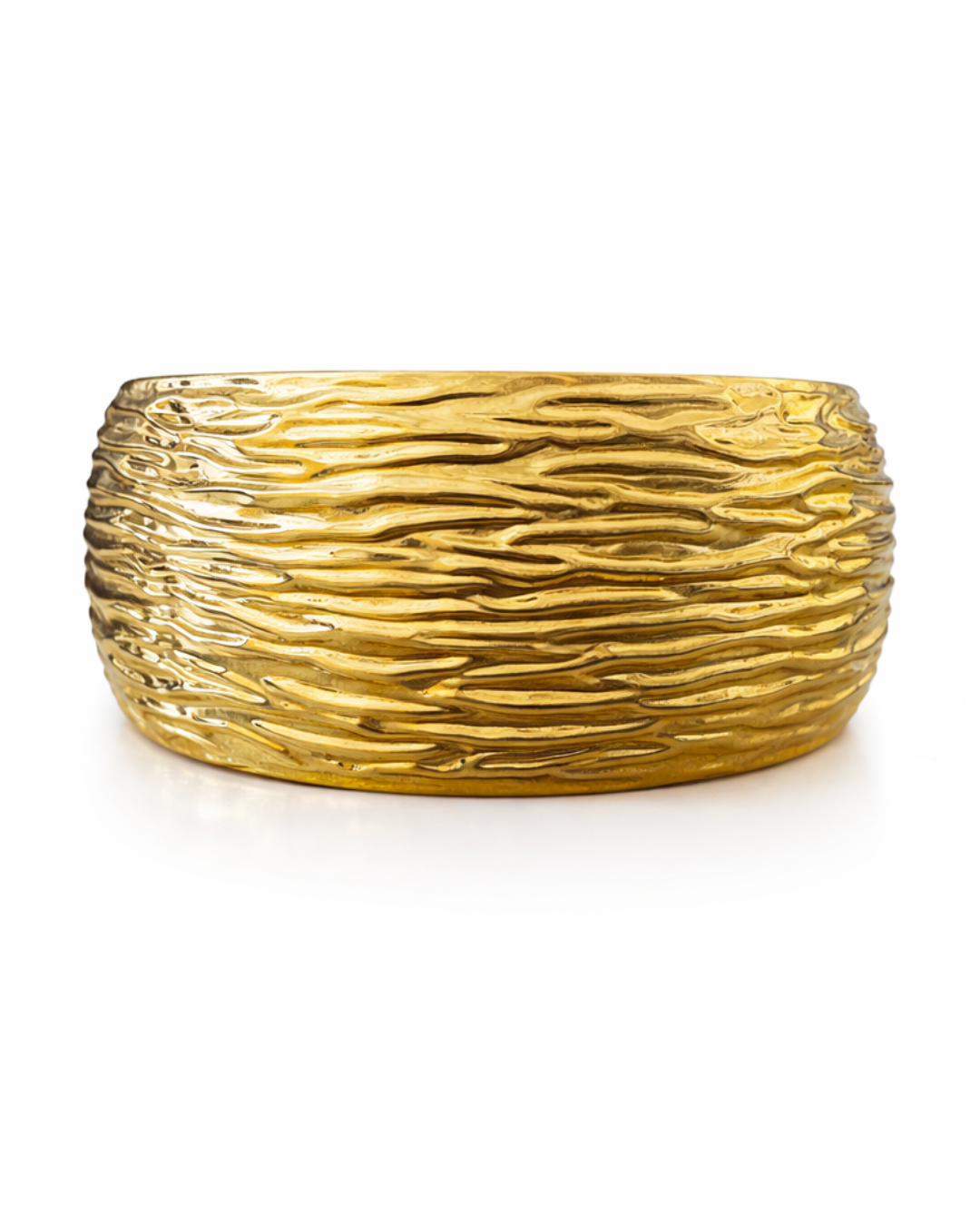 Sage : Gold Plated Textured Openable Cuff