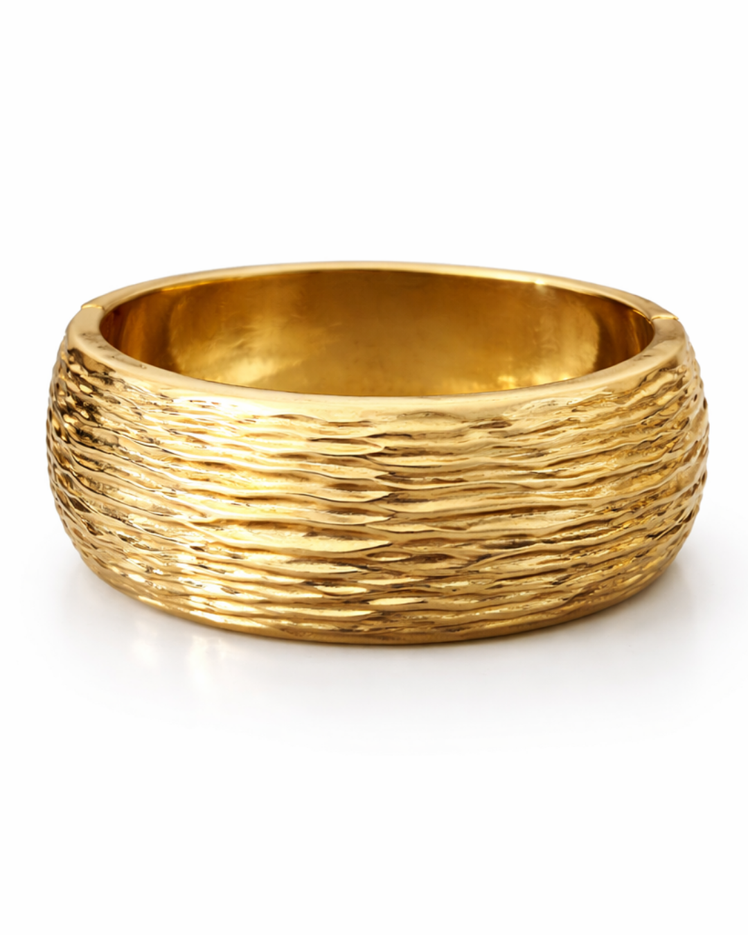 Sage : Gold Plated Textured Openable Cuff