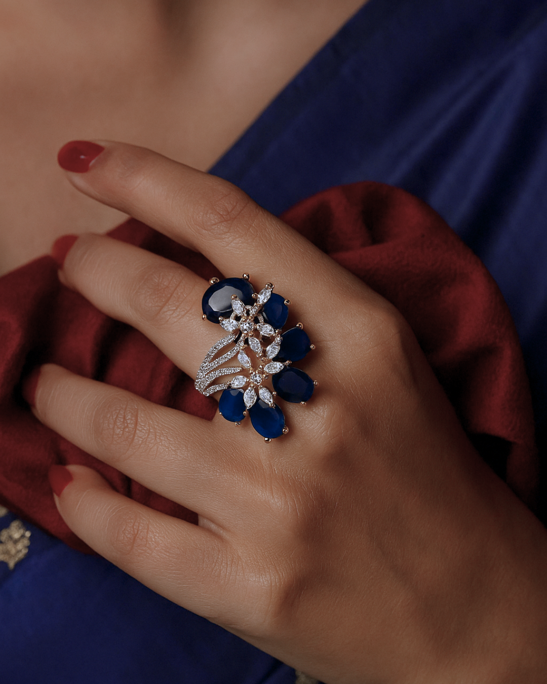 Amaya : Gold Plated Adjustable AD Ring