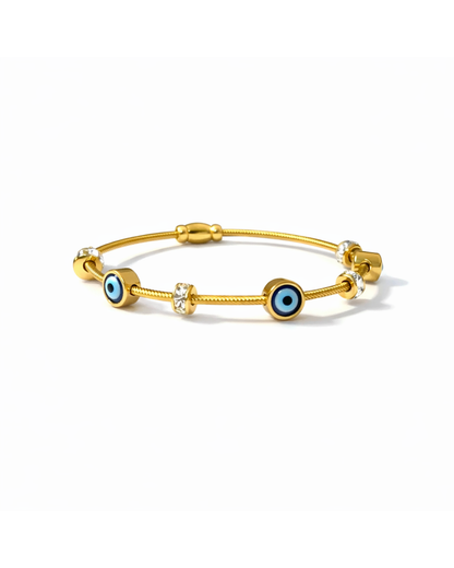 Nazariya : Gold Plated Evil Eye Openable Bracelet