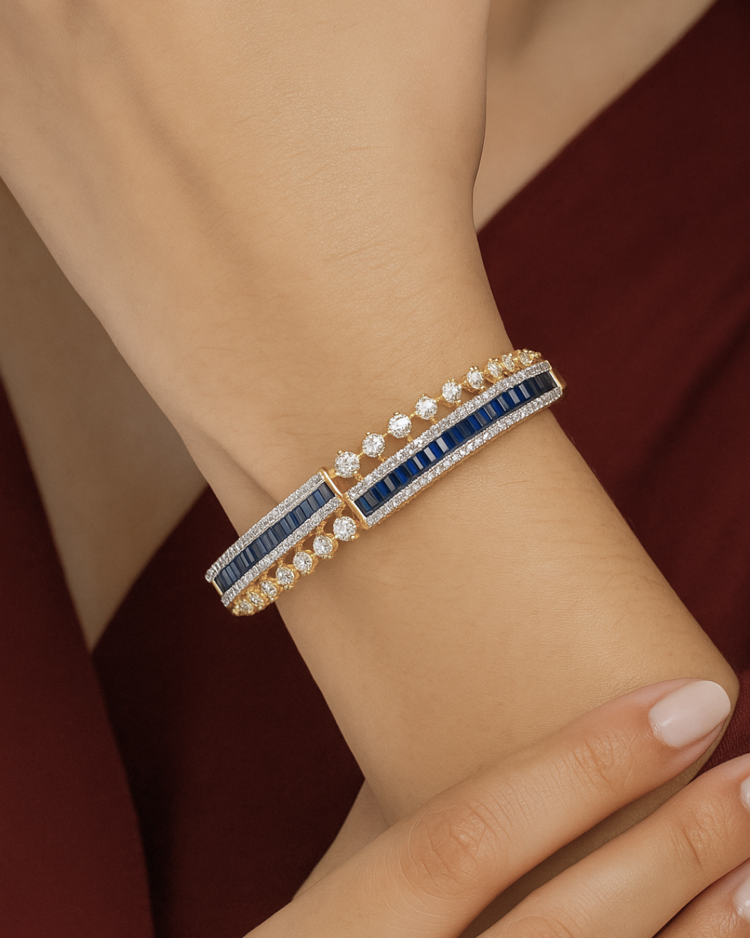 Indah : Gold Plated AD Bangle Set (2.4)