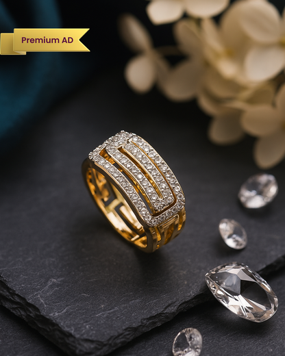 Aakshi : Gold Plated Adjustable AD Ring