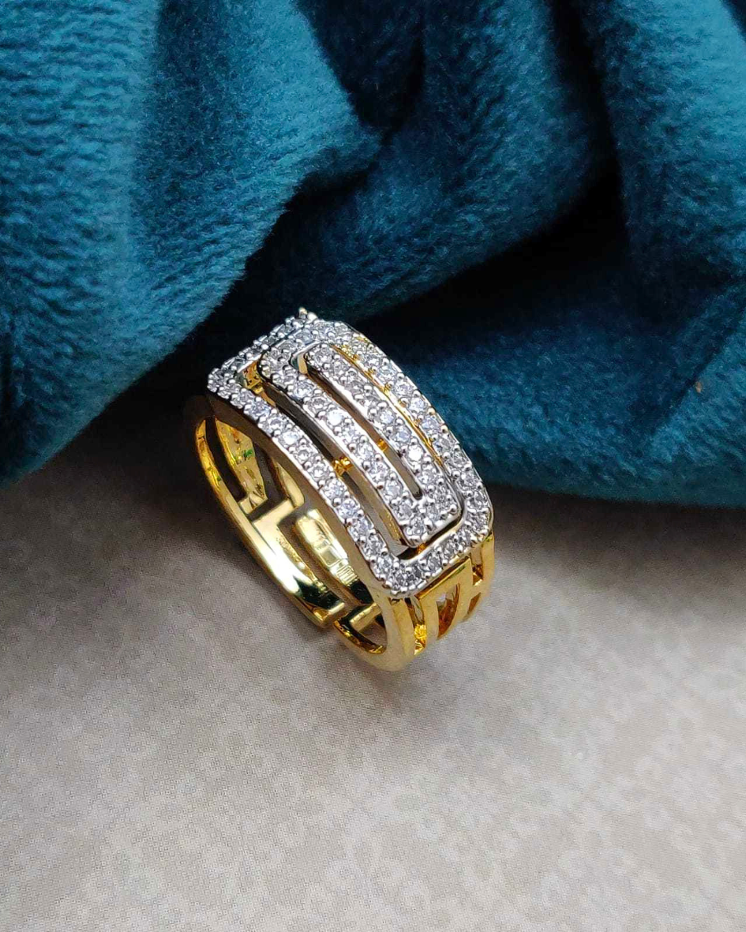 Aakshi : Gold Plated Adjustable AD Ring