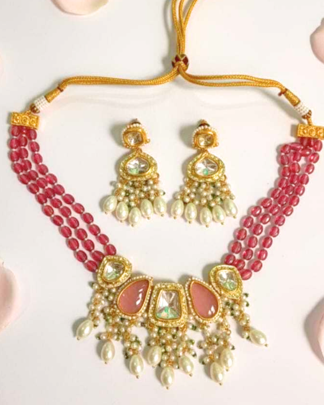 Shriya:  Ruby Kundan Necklace Set
