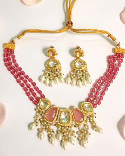Shriya:  Ruby Kundan Necklace Set
