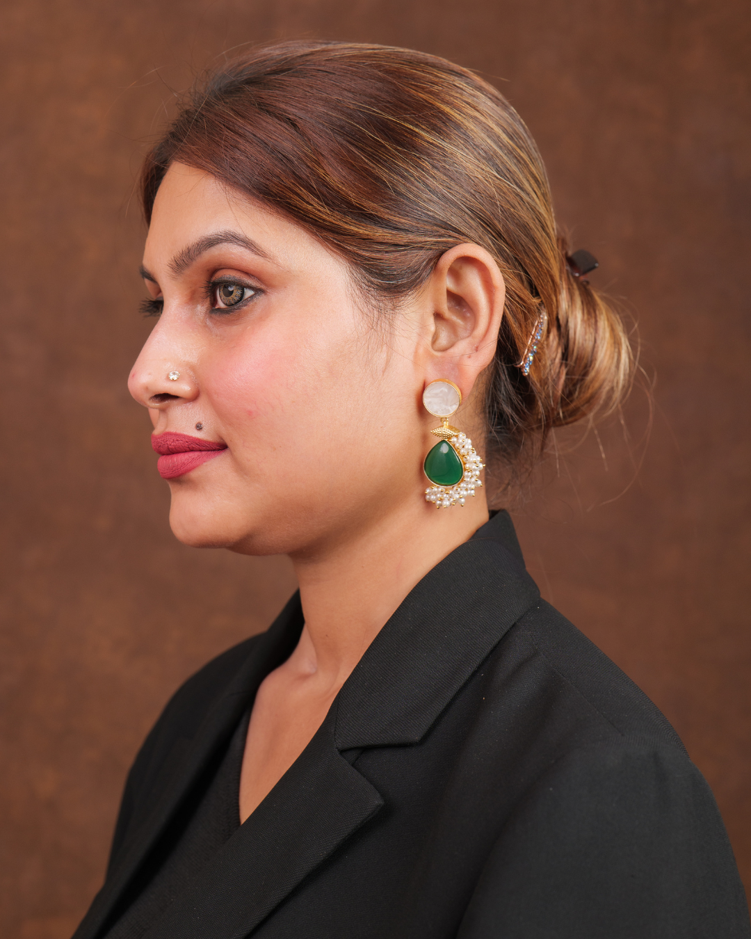 Varnika : Gold plated Kundan Earrings
