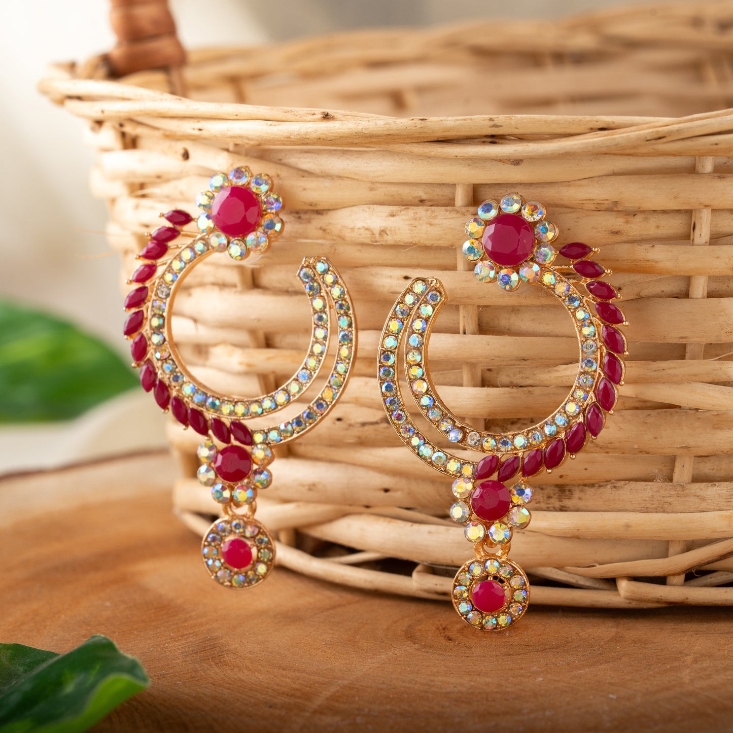 Manjari : Gold Plated AD Earrings