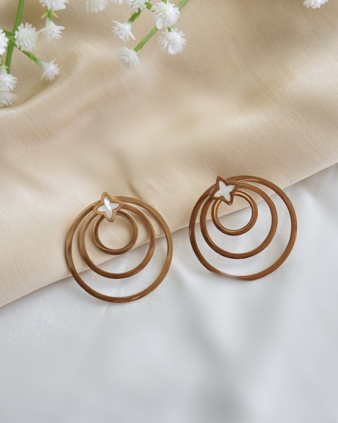 Cosmic Circles : Anti - Tarnish Earrings