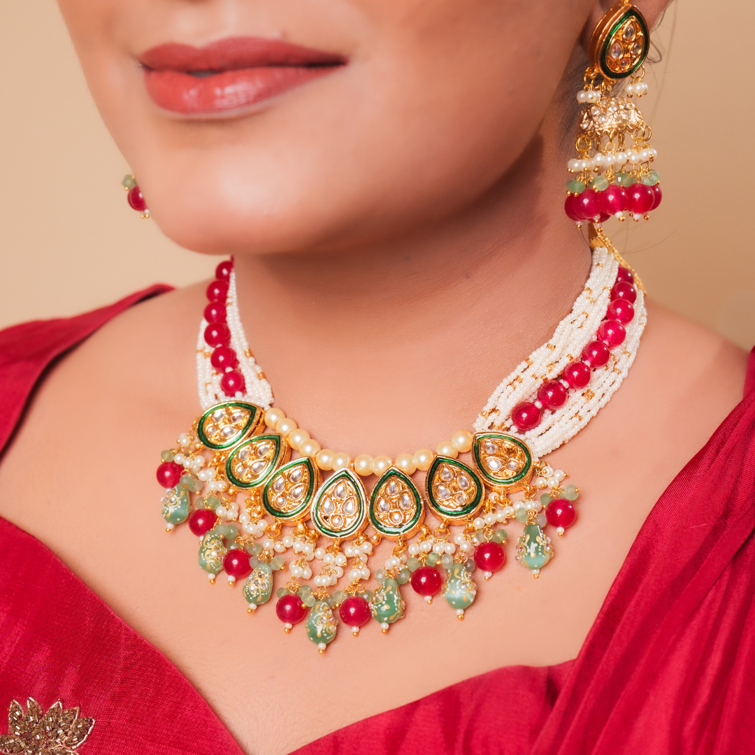 Elegant Kundan Bridal Necklace Set