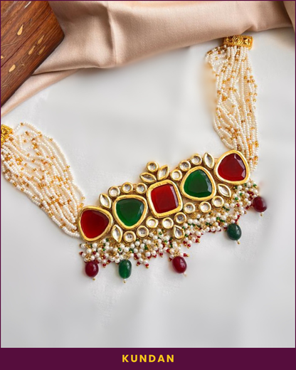 Tattva : Gold Plated  Kundan Necklace Set