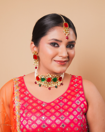 Tattva : Gold Plated  Kundan Necklace Set