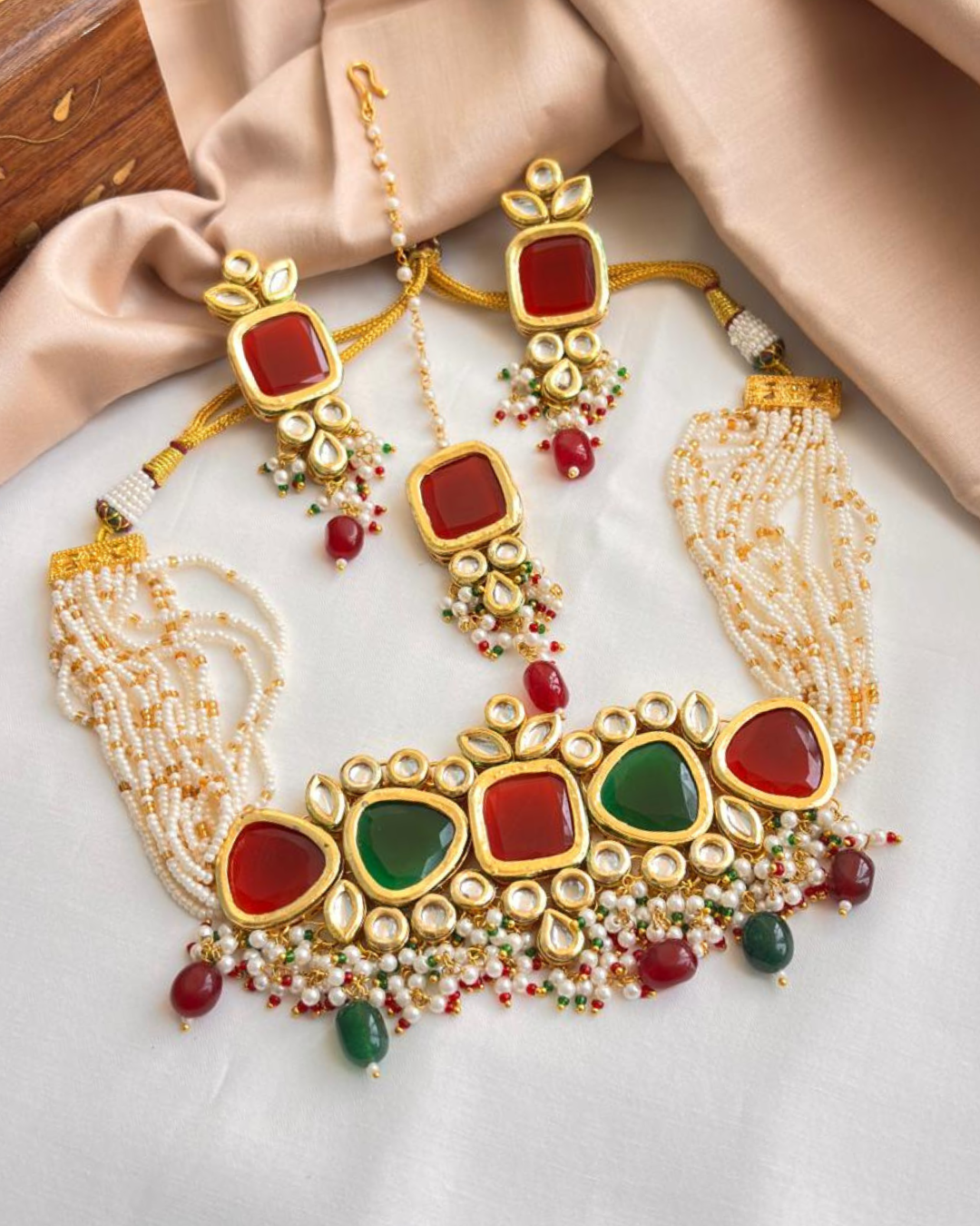 Tattva : Gold Plated  Kundan Necklace Set