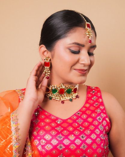Tattva : Gold Plated  Kundan Necklace Set