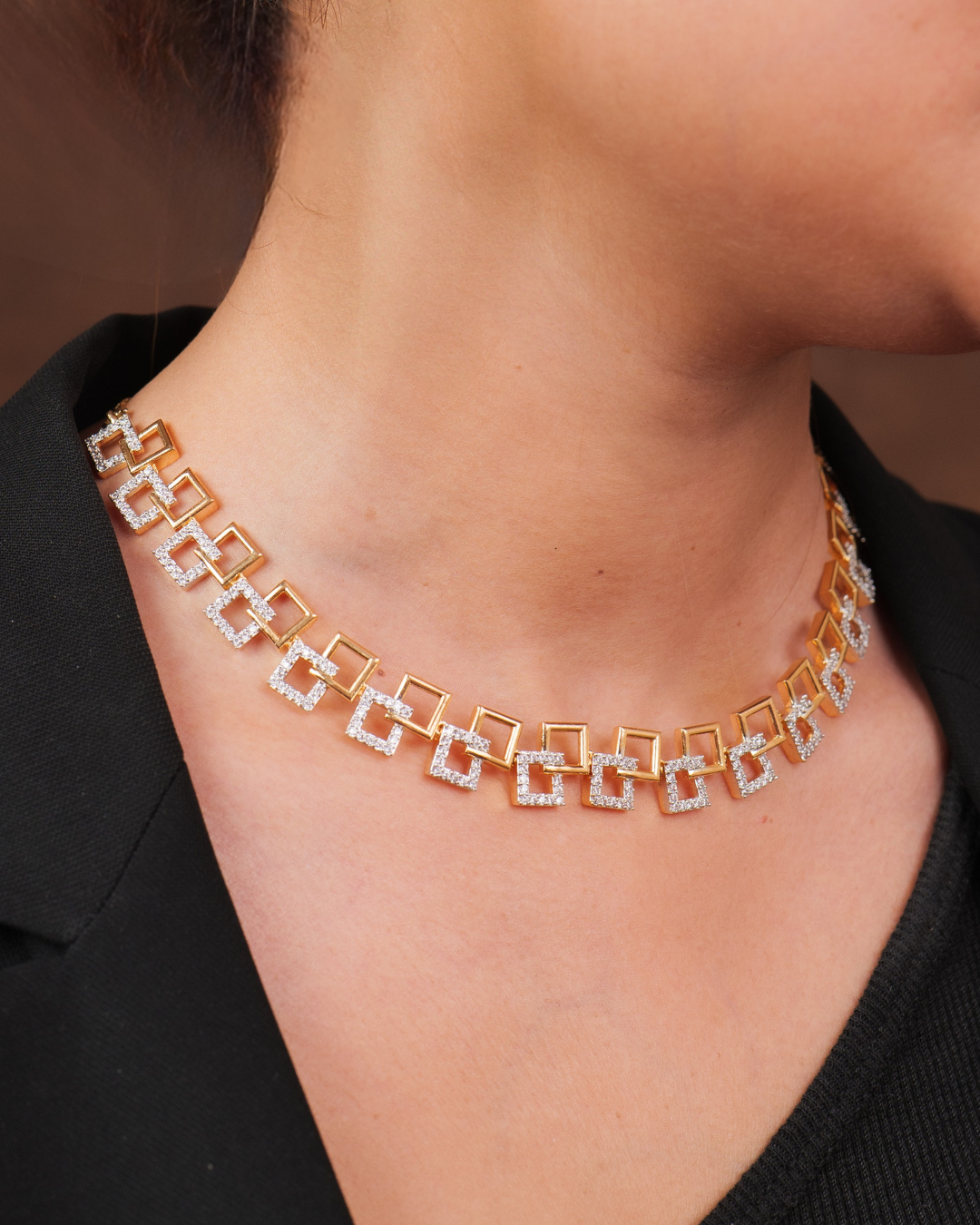 Raha  : Gold plated AD Necklace Set