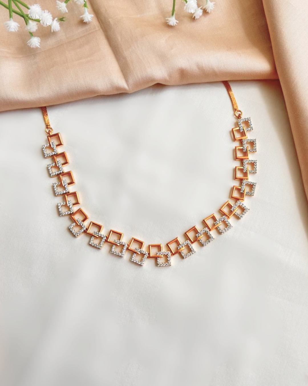 Raha  : Gold plated AD Necklace Set