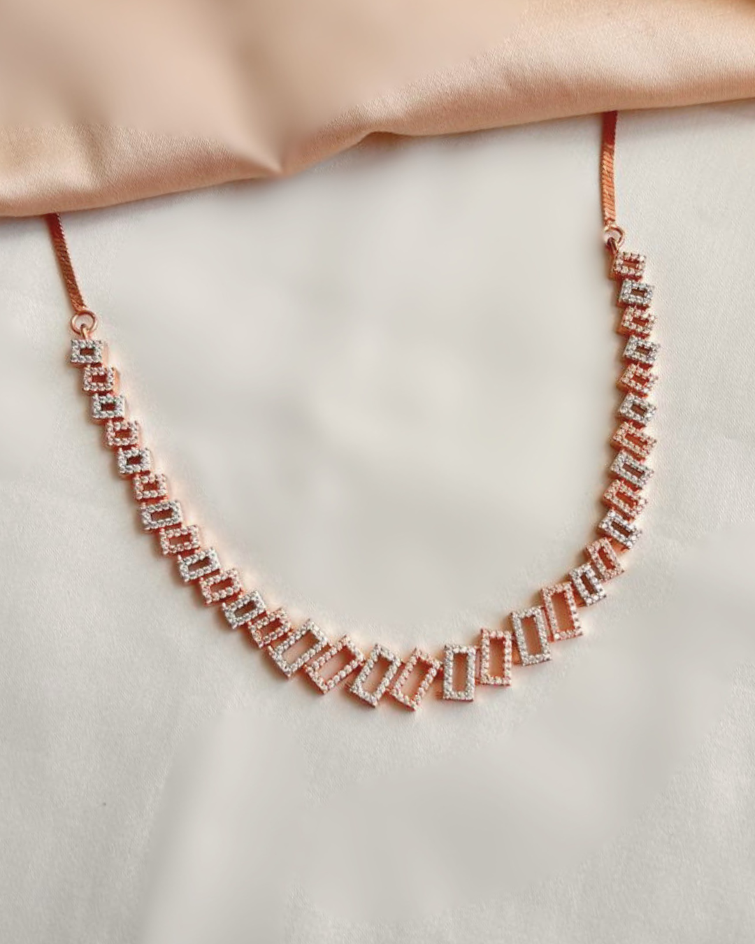 Antra : Gold Plated AD Necklace Set