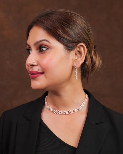 Antra : Gold Plated AD Necklace Set