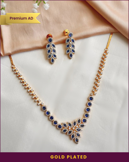 Sohvi : Gold Plated AD Necklace Set