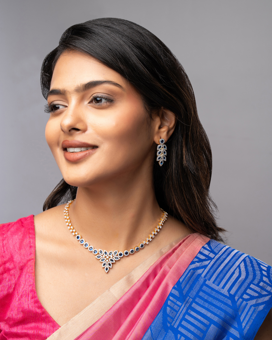 Sohvi : Gold Plated AD Necklace Set
