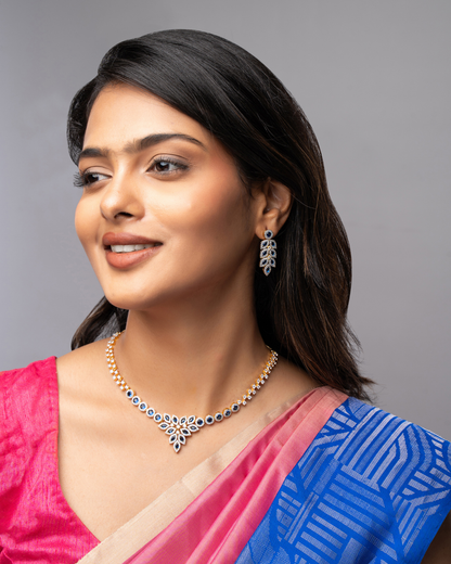 Sohvi : Gold Plated AD Necklace Set