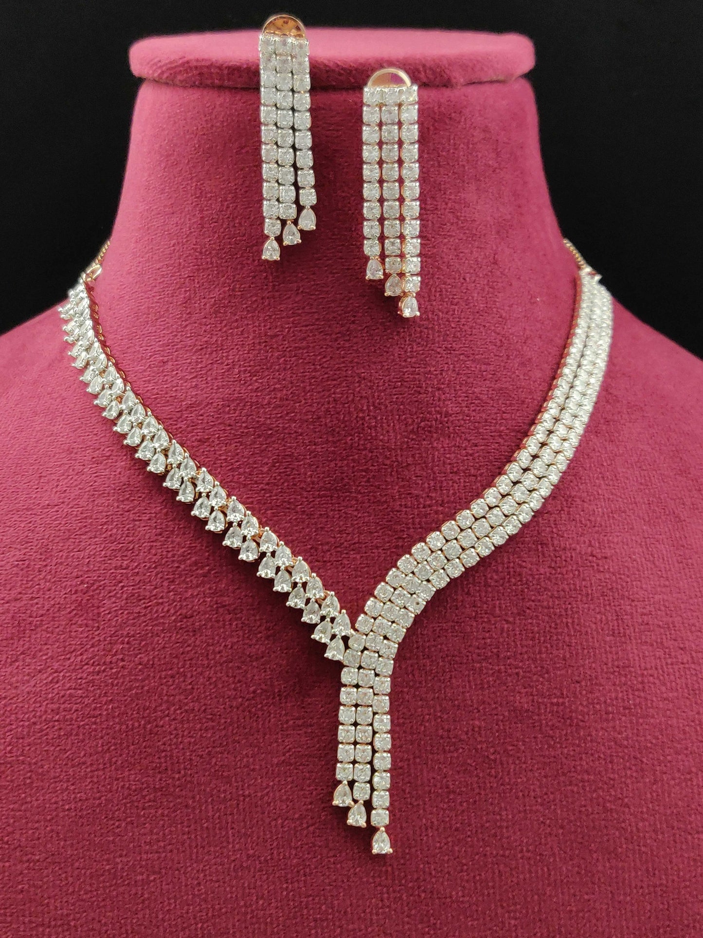 Eraya : Gold Plated AD Necklace Set