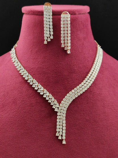 Eraya : Gold Plated AD Necklace Set