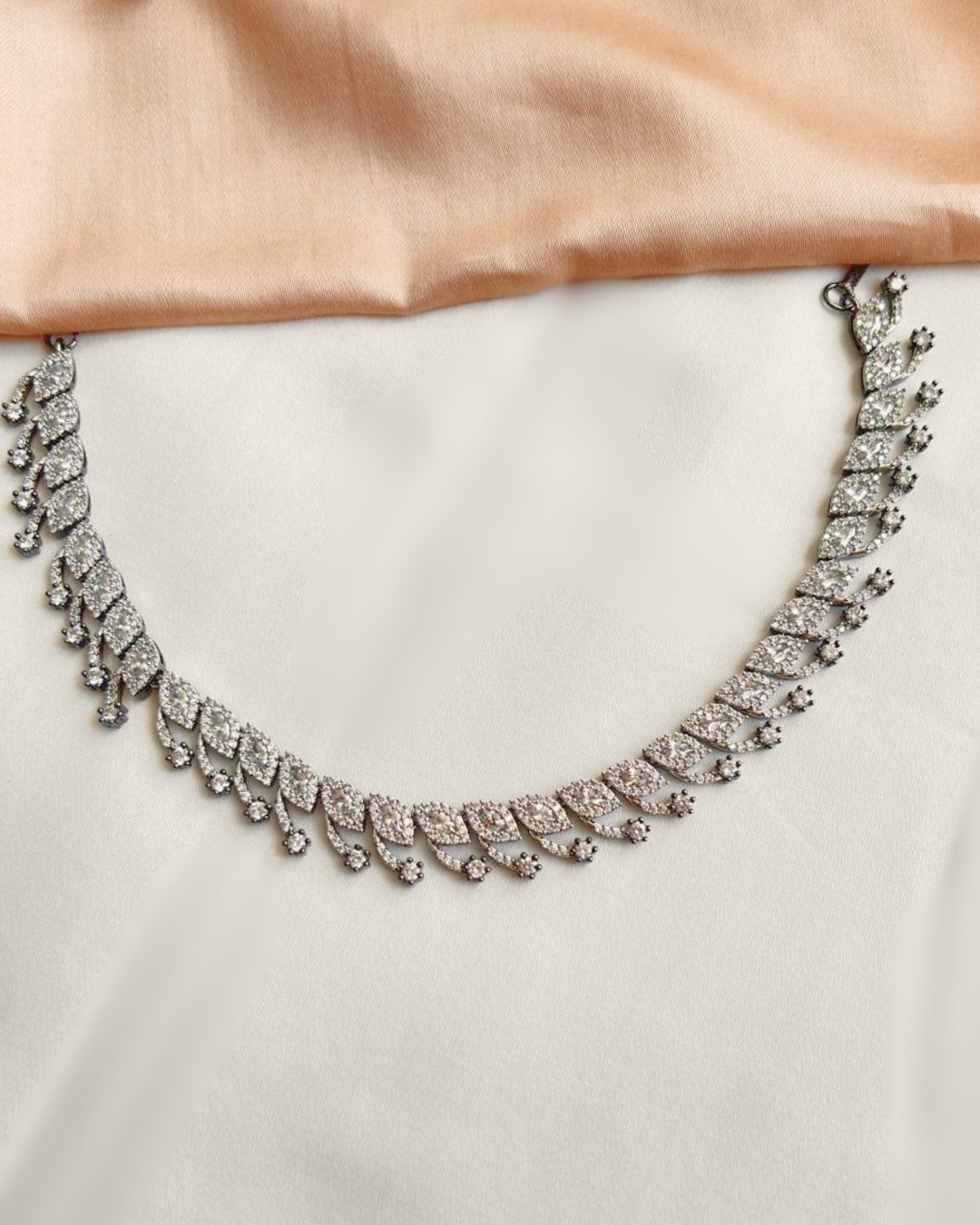 Arth : Silver Plated AD Necklace Set