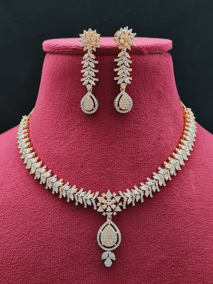 Nurvi : Gold Plated AD Necklace Set