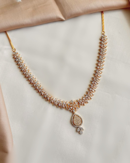 Nurvi : Gold Plated AD Necklace Set
