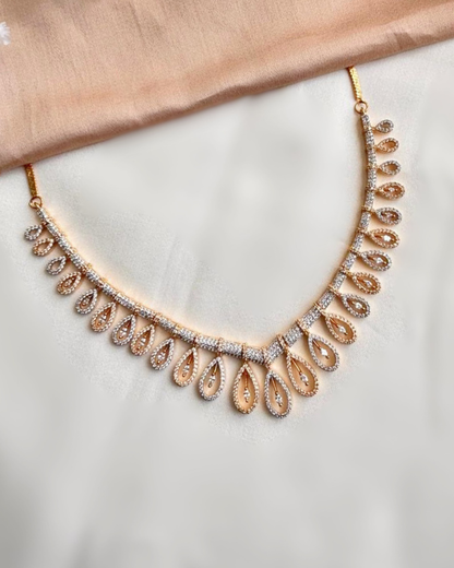 Nushi : Gold Plated AD Necklace Set
