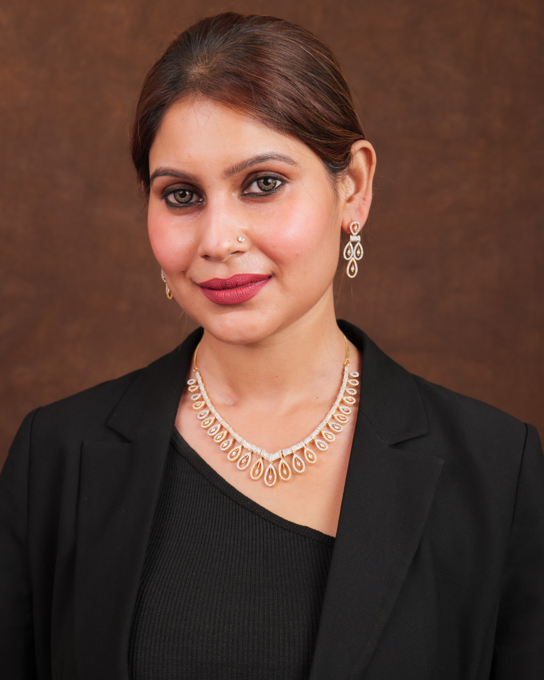 Nushi : Gold Plated AD Necklace Set