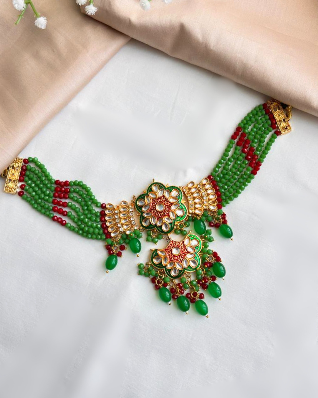 Rutvi : Kundan Beads Neckalce Set