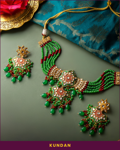 Rutvi : Kundan Beads Neckalce Set