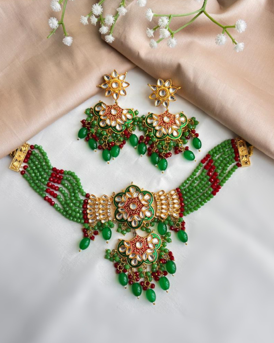 Rutvi : Kundan Beads Neckalce Set