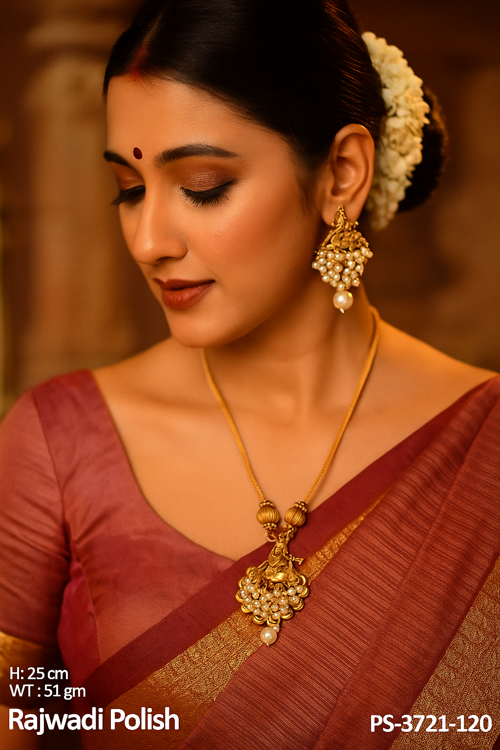 Celestia Carat Rajwadi Temple Pendent Set