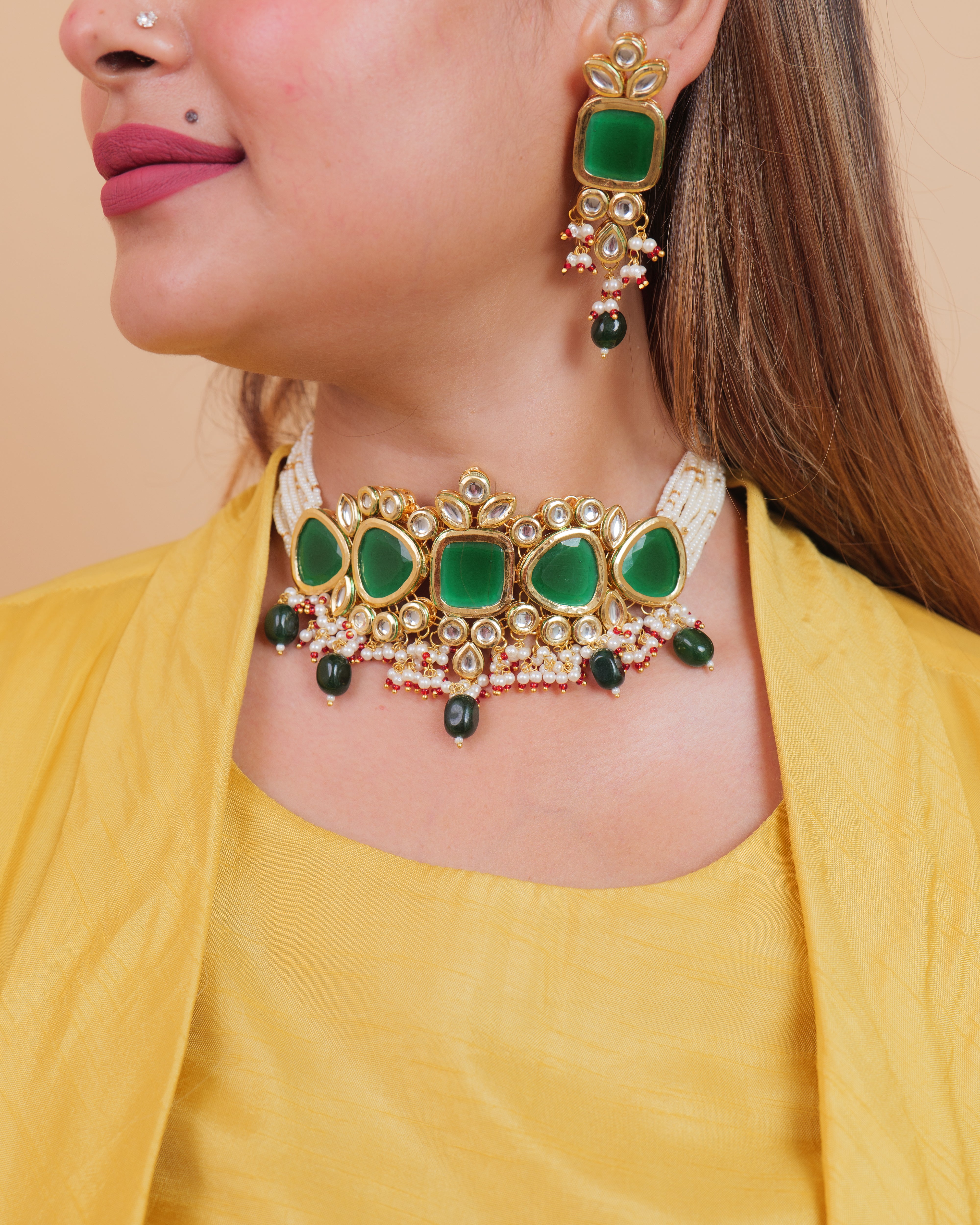 Celestia Carat Emerald Grace Statement Necklace
