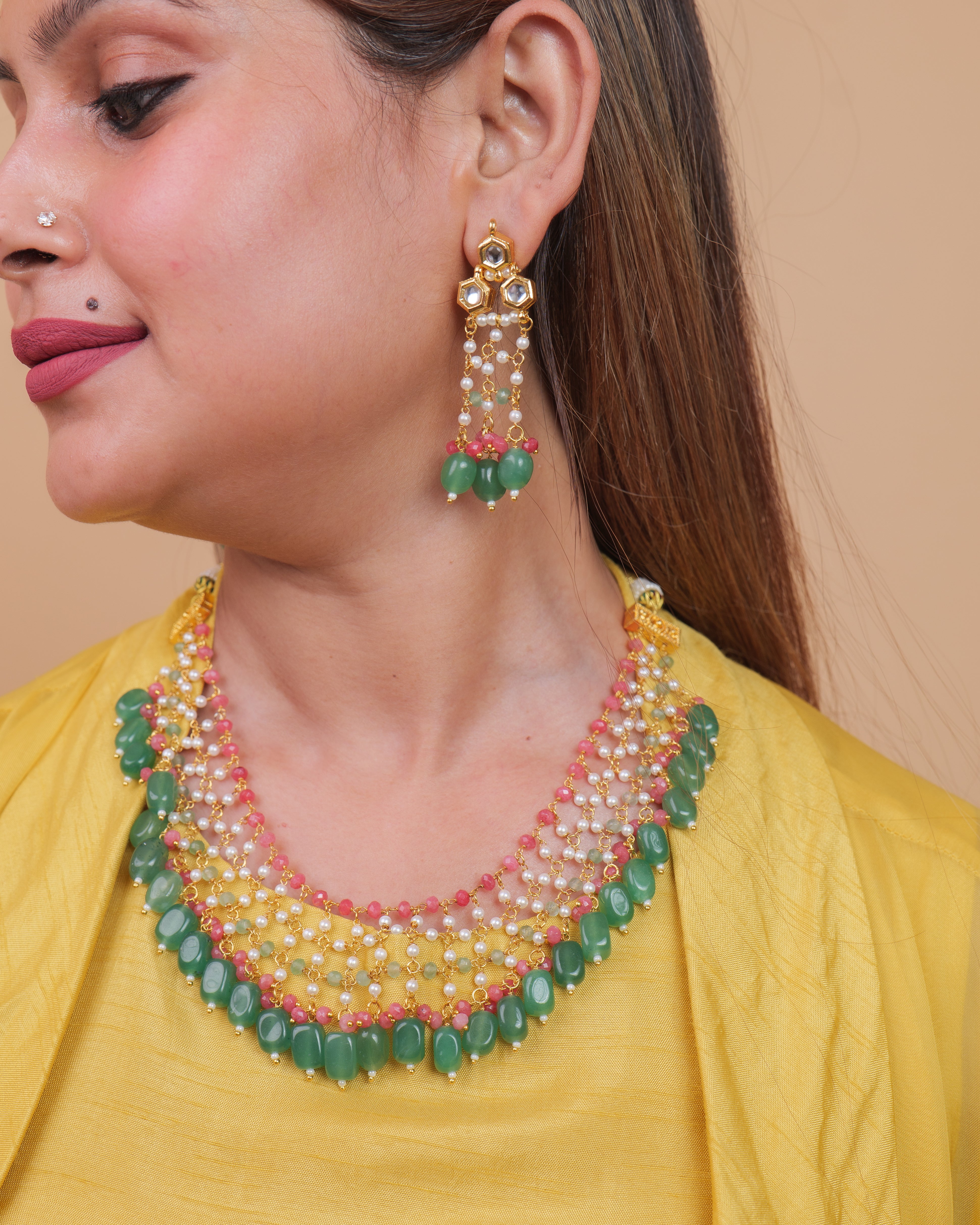 Celestia Carat Royal Bloom Beaded Necklace Set