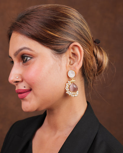 Varnika : Gold plated Kundan Earrings