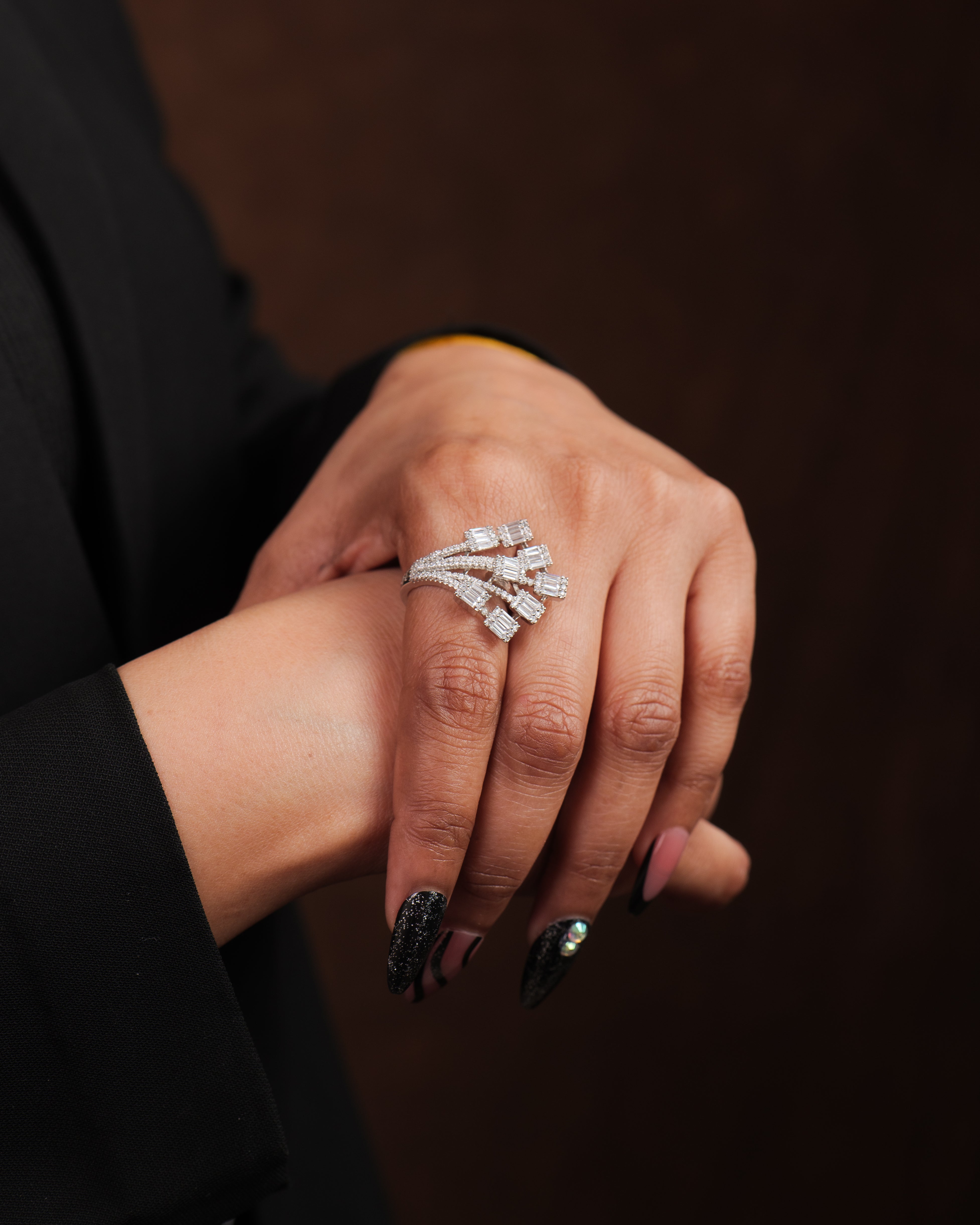 Celestia Carat Baguette Cascade Statement Ring